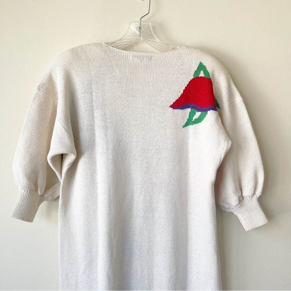 ANTONELLA PREVE vintage Floral knitted  Sweater Dress - Picture 7 of 15